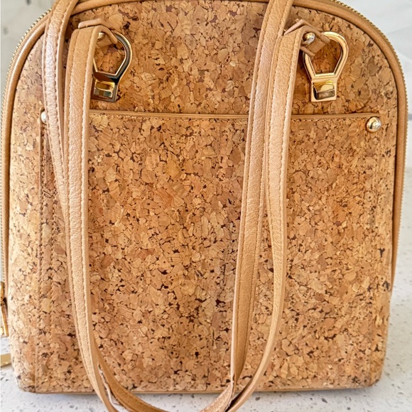 Miztique Daisy Cork Convertible Backpack Purse in a natural tan color - Picture 6 of 16